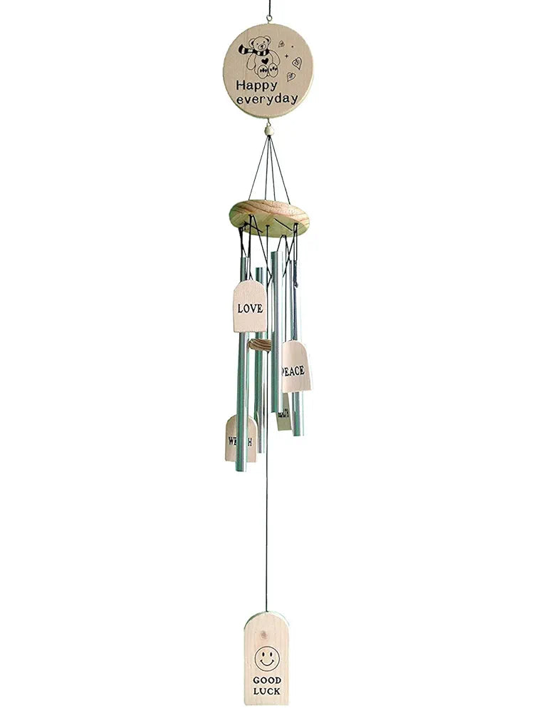 Relive Store Wind Chime 4 Silver Pipes Hight 35 Inch.