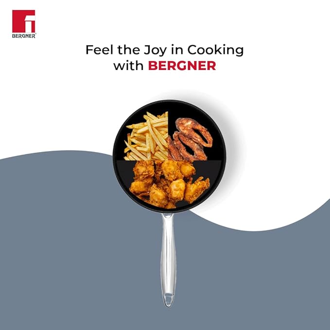 Bergner Hitech-peek Triply Stainless Steel Sautepan | Deep Frypan 24 Cm