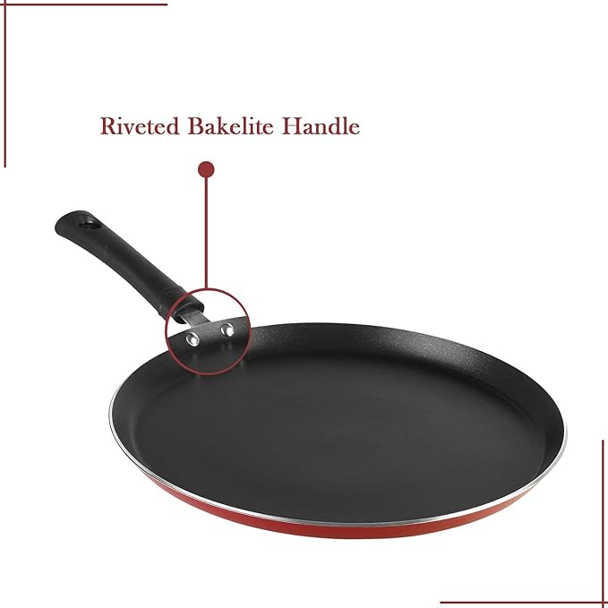 Vinod Popular Non Stick Dosa Tawa 25cm with Sturdy Riveted and Bakelite Handle