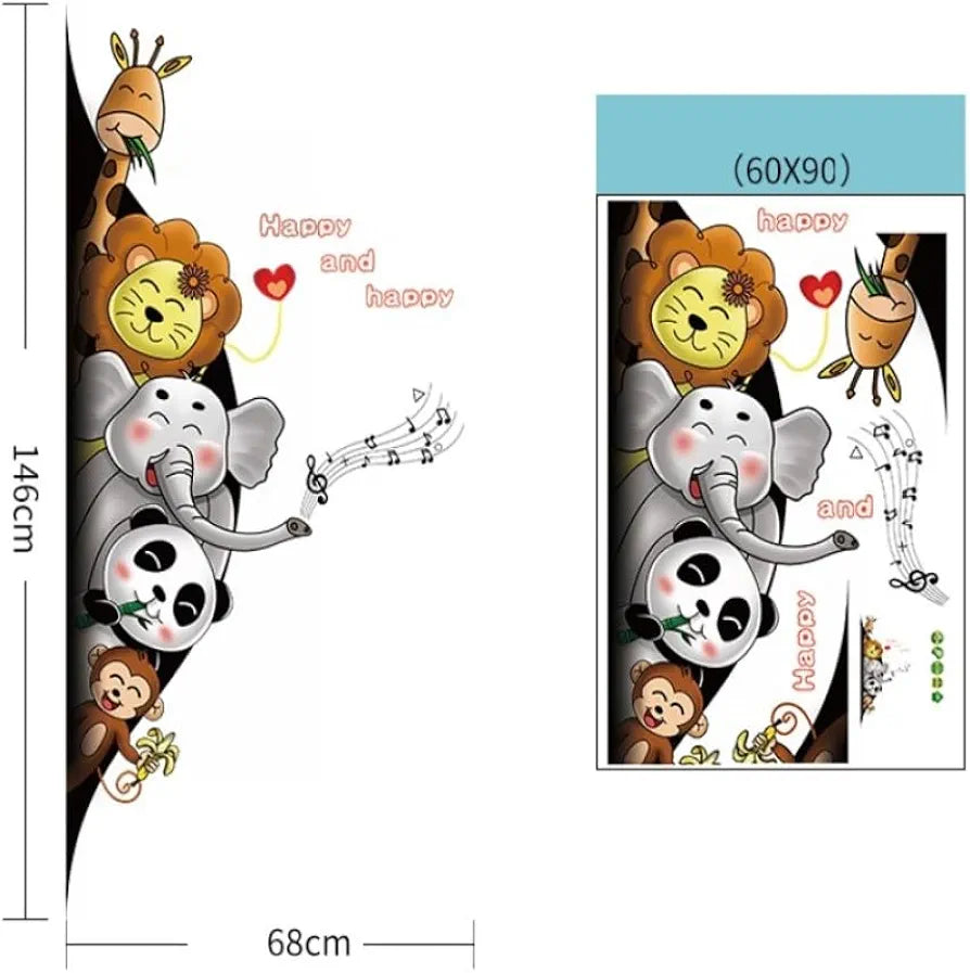 Jaamso Royals Animal Black Holewall Stickers for Kid Wall Stickers for Kids Room Animal Black Hole Aisle Porch Wallsticker