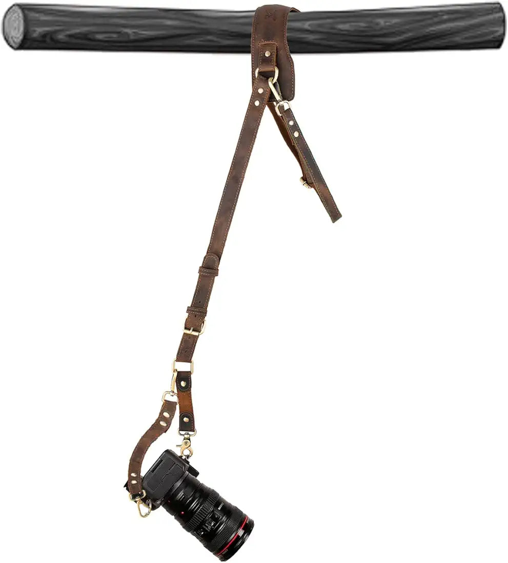 Goatter Hunter Leather Solo Camera Strap|Perfect Single Camera Belt | Cross Body Design |