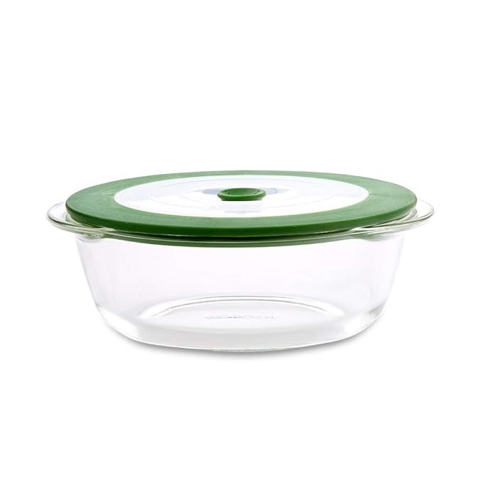 Borosil Glass Dish With Lid | 1 Piece | 1000ml | Transparent