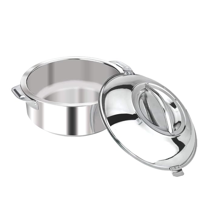 Borosil Stainless Steel Solid Idly Server | 1.2 Litres | 1 Piece | Silver