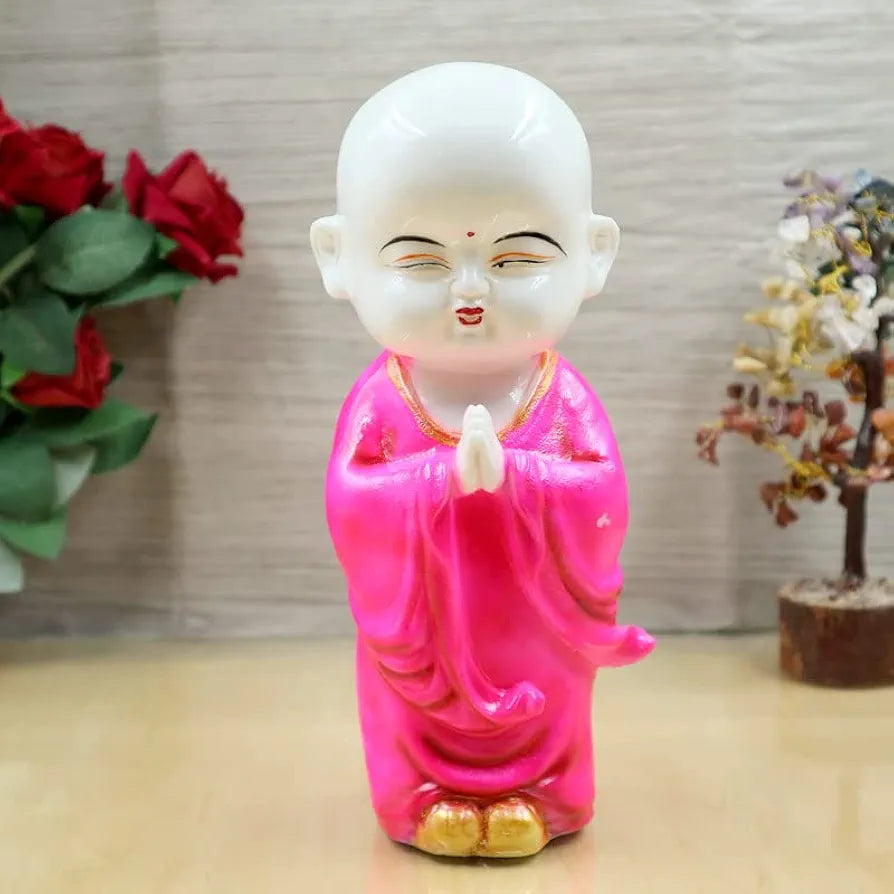 Jaipur Ace Buddha Statue Decorative Buddha Figurine Sculpture Decoration Baby Monk Pink
