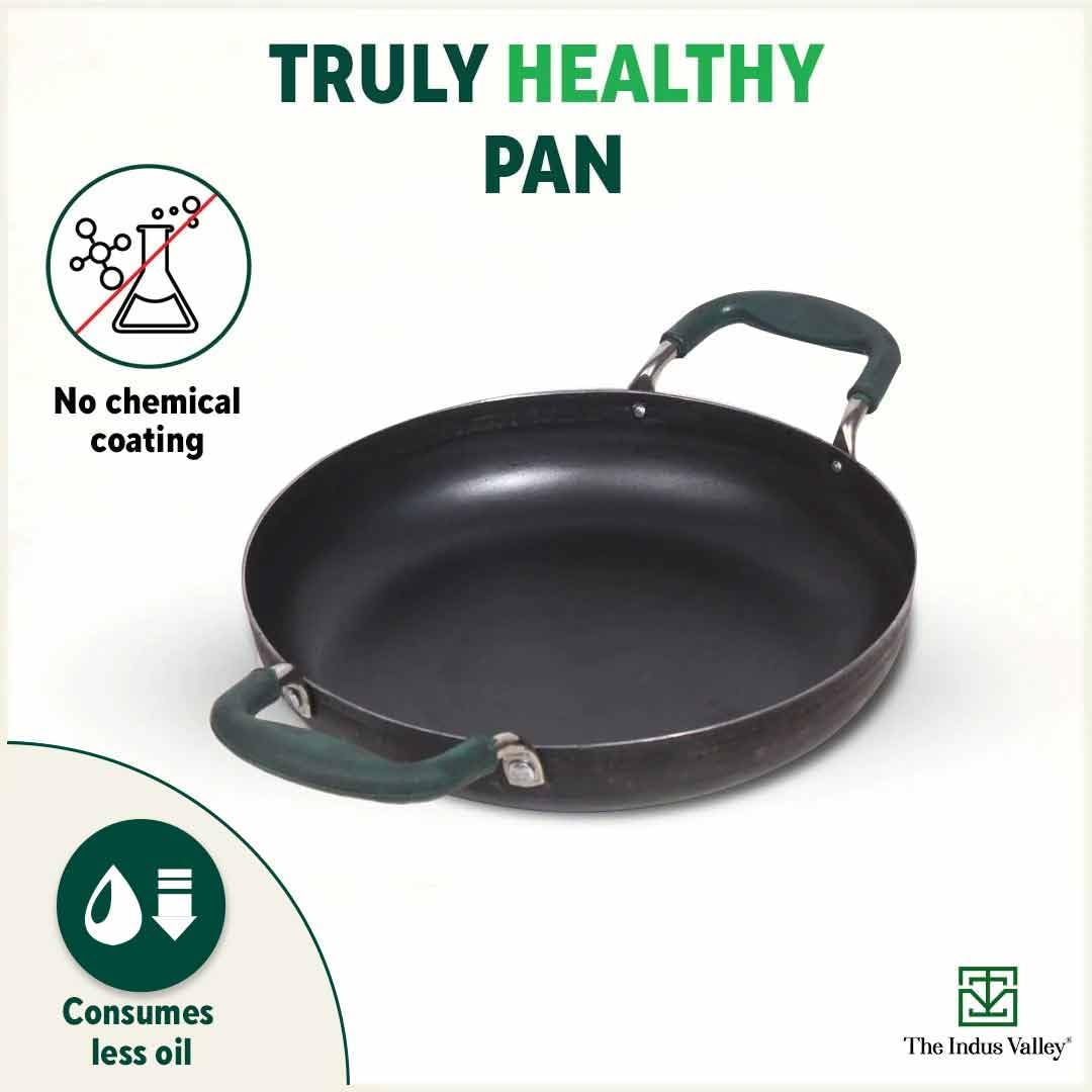 The Indus Valley Pre-Seasoned Iron Jalebi Pan with Silicon Handle