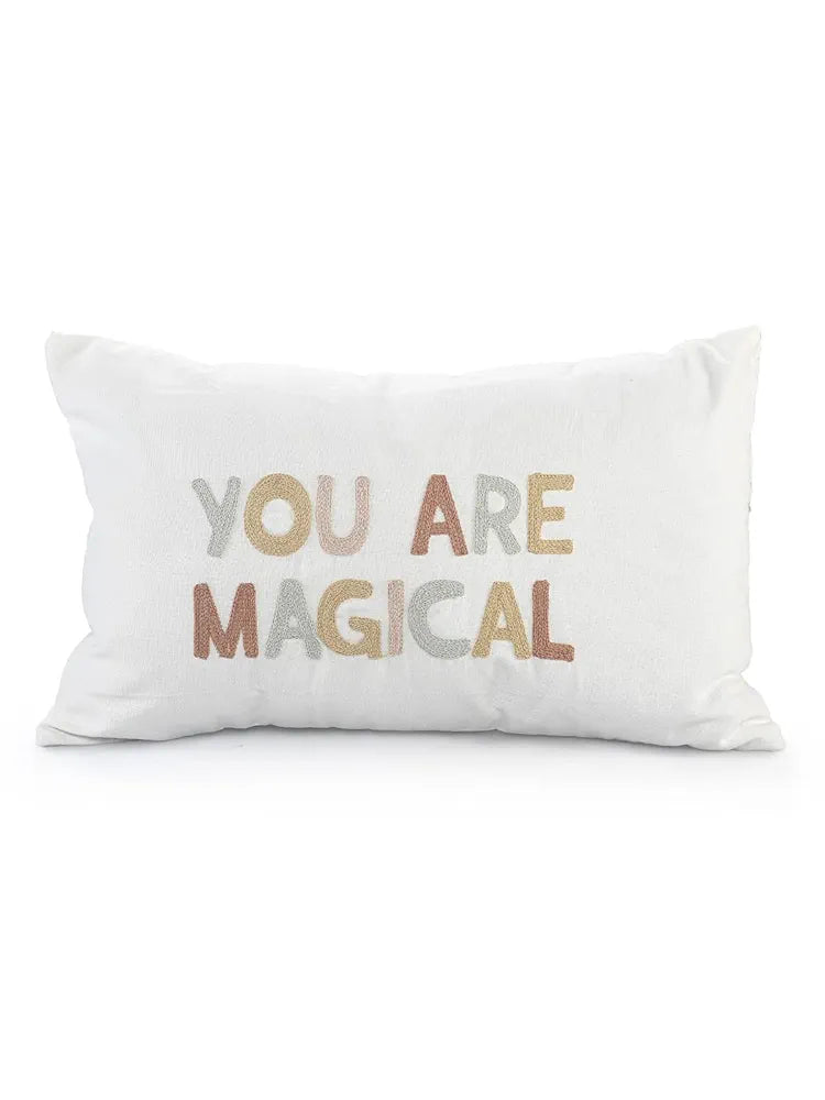 Sashaa World Magical Cushion/Pillow Cover For Living Room Sofa Colour White (Magical)