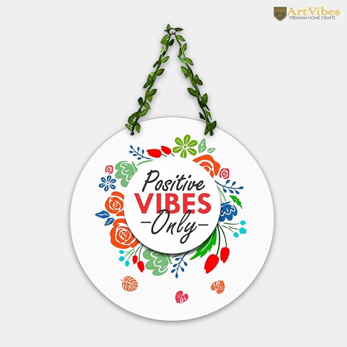 Artvibes Positive Vibes Only Wall Hanging for Home | Decoration Art Piece