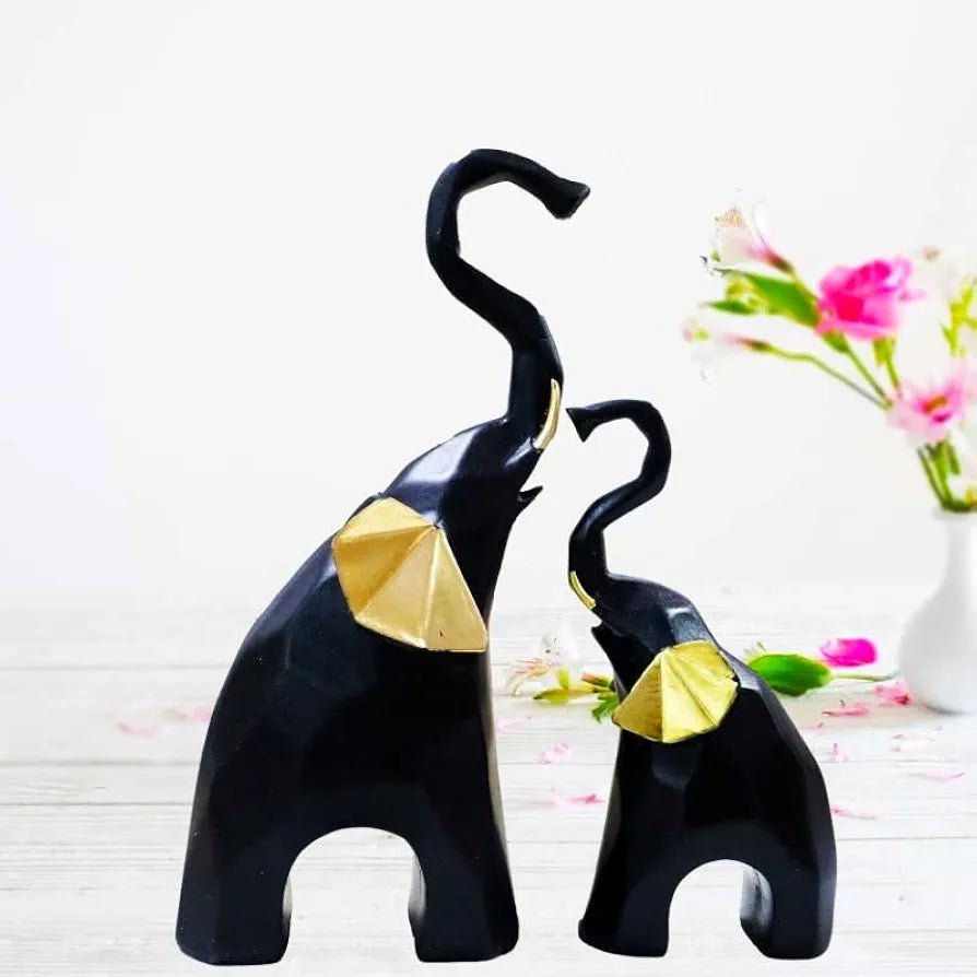 Jaipur Ace Polyresin Elephant Showpiece Statue and Artifacts Black Elephant