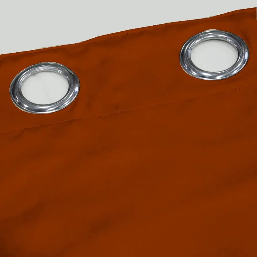 Divine Casa 7 Feet Super Satin Semi Blackout Door Curtain Colour Orange Rust for Home & Office (Pack of 1)