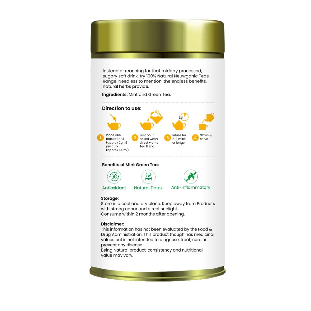 Neuganic Tea Mint Green Tea - 100 Grams