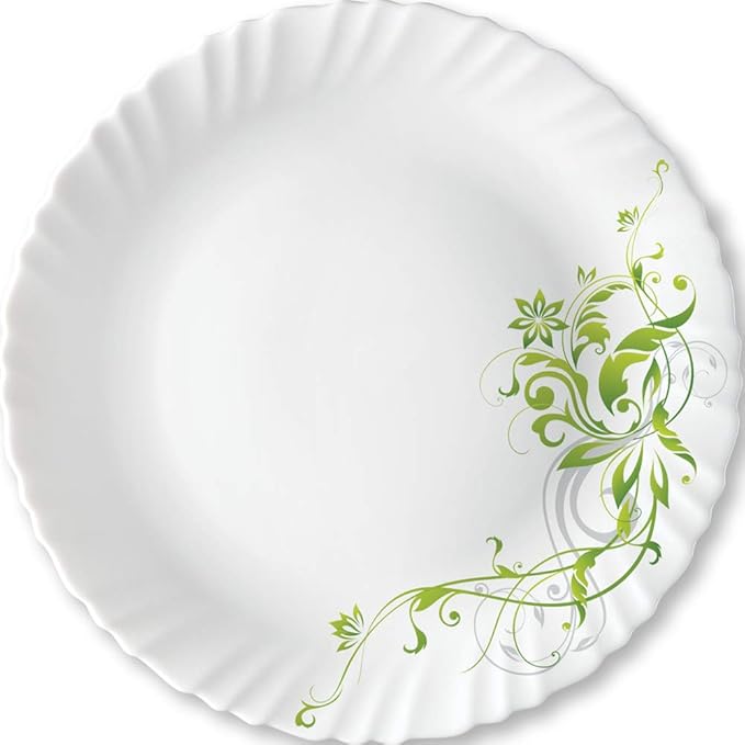 Larah by Borosil Opalware Full Plate - Erba | White | 11 Inch | Set of 6