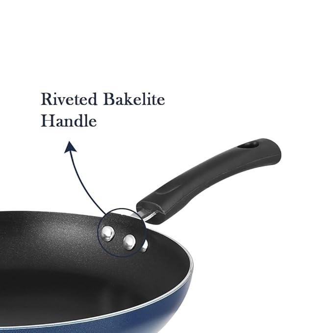 Vinod Zest Aluminium Non Stick Frypan - 28 cm | Skillet Pan | 3 Layer Ceramic Coating | 3 mm Thick