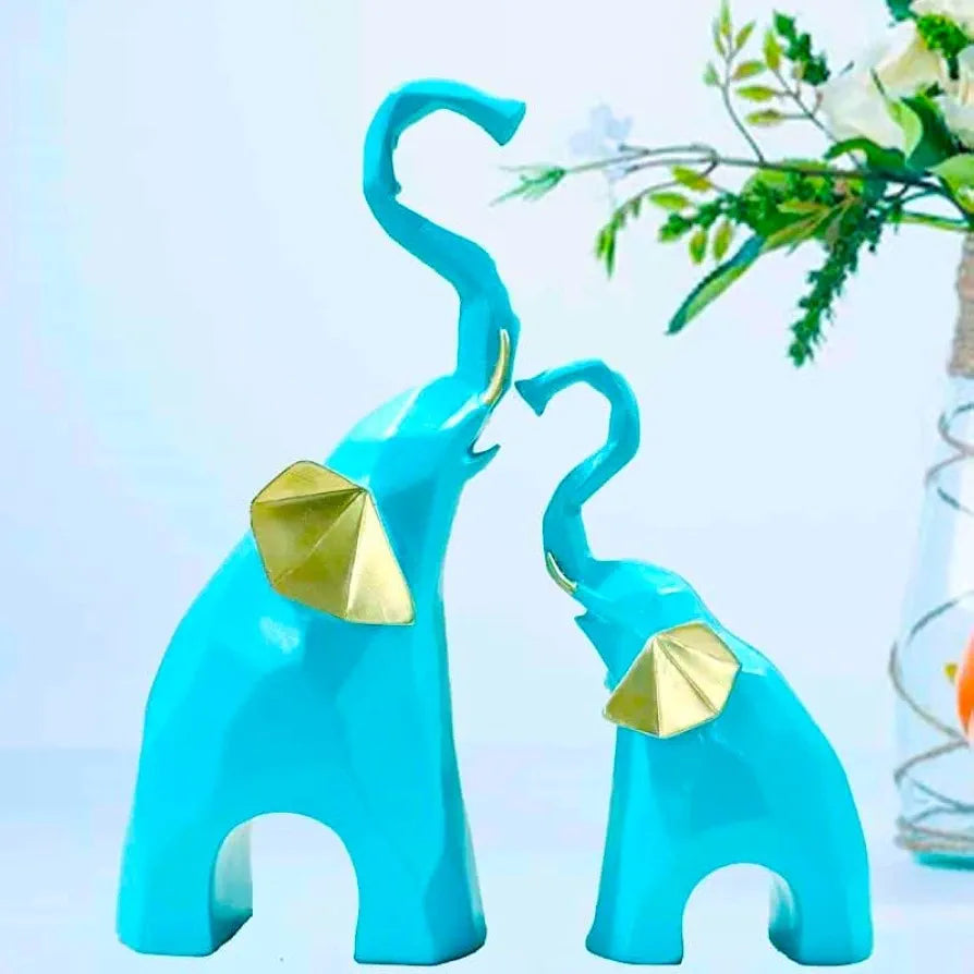 Jaipur Ace Polyresin Elephant Showpiece Statue and Artifacts Blue Elephant