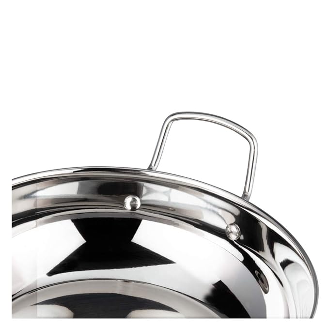 Vinod Stainless Steel Kadhai with Glass Lid - 4 Litre, 26cm | Extra Thick, SAS Heavy Bottom | Kadai for Cooking