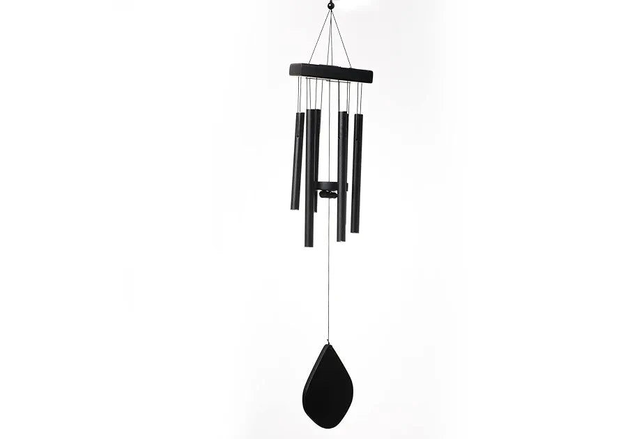 Tej Gifts Feng Shui Metal Wind Chime with 6 Black Pipes