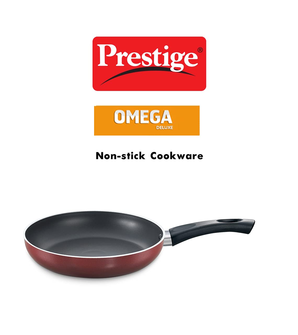 Prestige Omg Dlx Sleeve Induction Base Non-stick Aluminium Fry Pan, 26cm | Red
