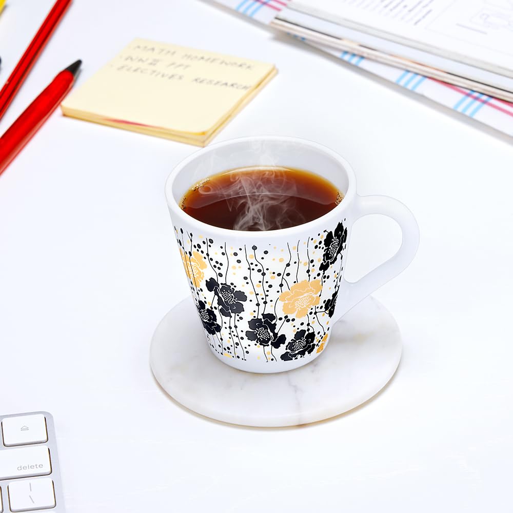 Larah by Borosil Novelty Series Dreamer Opalware Mug, Set of 6 Tea/coffee Mugs | 160 Ml Each