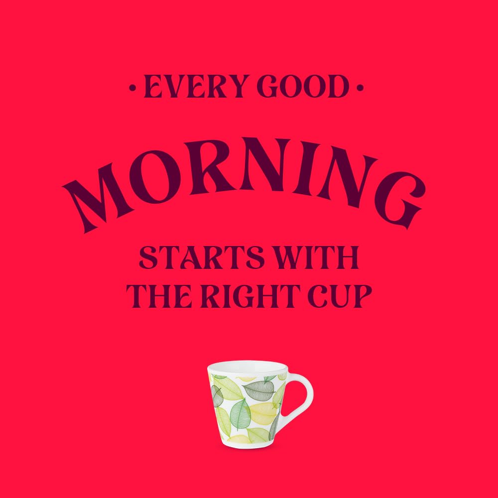 Larah by Borosil Novelty Series Noma Opalware Mug | Set of 6 Tea/coffee Mugs | 110 Ml Each