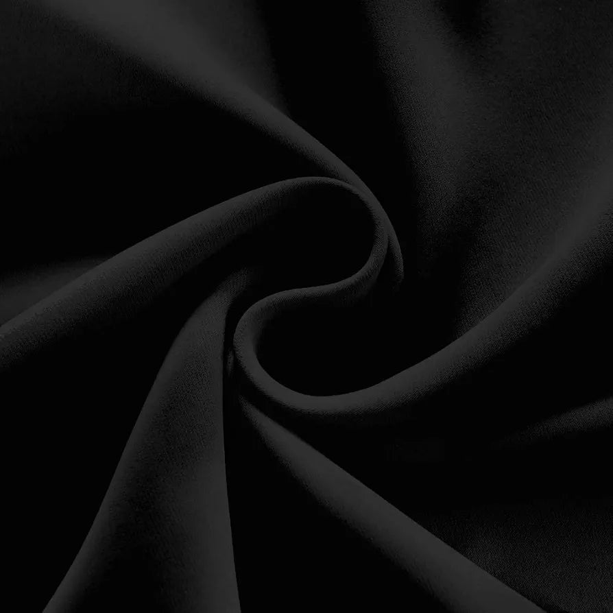 Divine Casa Super Satin Blackout Door Curtains 7 Feet Colour Jet Black Solid Silky Panels for Full Light Block Thermal Insulation & Privacy (Pack of 2)