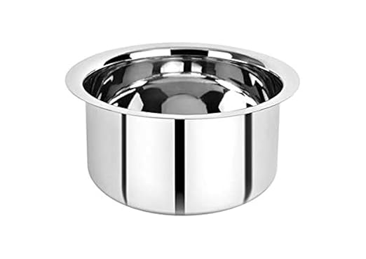 Femora Tri-ply Tope/ Bhagona for Healthy Cooking | Capacity 2.8 Litres | Size-20 Cm | Zero Non-stick Coating