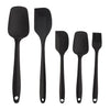 Frenchware Set of 5 Spatulas, Black | Non-stick Premium Silicone Spatula for Cooking, Baking & Mixing, Seamless Design