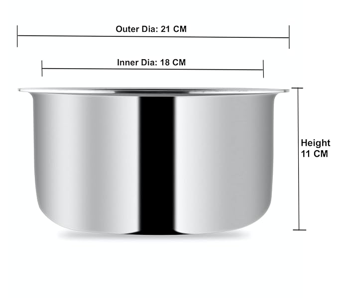 Attil Triply Stainless Steel Tope With Lid, Induction Base Tope Capacity 2.5 Litres Patila With Stainless Steel Lid