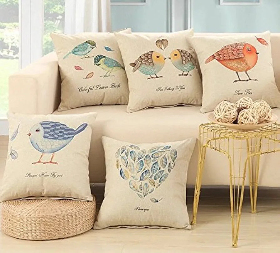 Aerohaven Set of 5 Multi Colored Decorative Hand Made Velvet/Cotton Cushion Covers