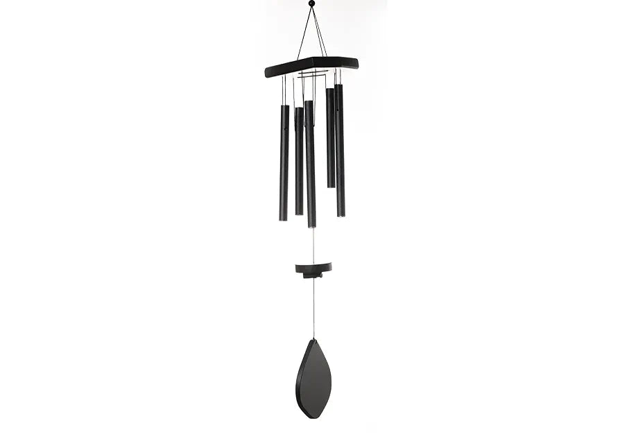 Tej Gifts Feng Shui Metal Wind Chime with 5 Black Pipes
