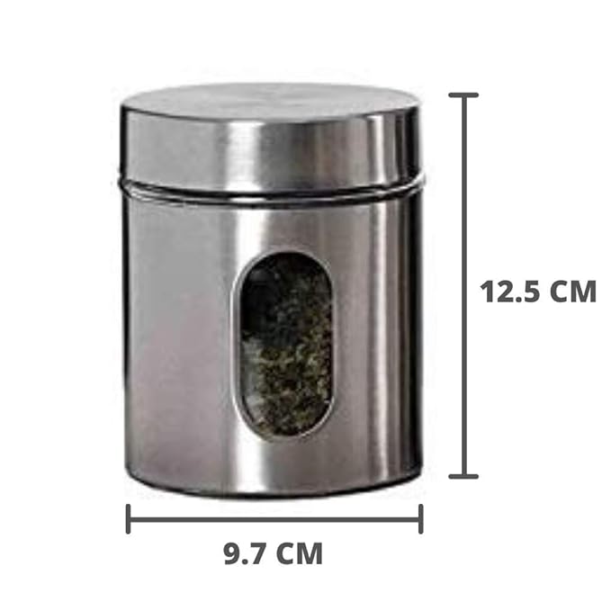 Femora Kitchen Storage Jars Steel Body With See Through Window Jar | 700 Ml | Pack of 1