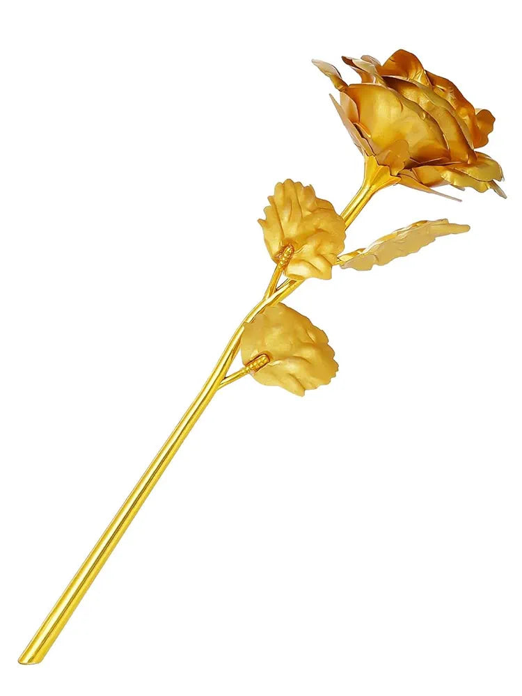 Golden Rose Flower Showpiece