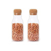 Femora Borosilicate Glass Bottle Container With Cork | Capacity 200 Ml | Transparent  | Set of 2