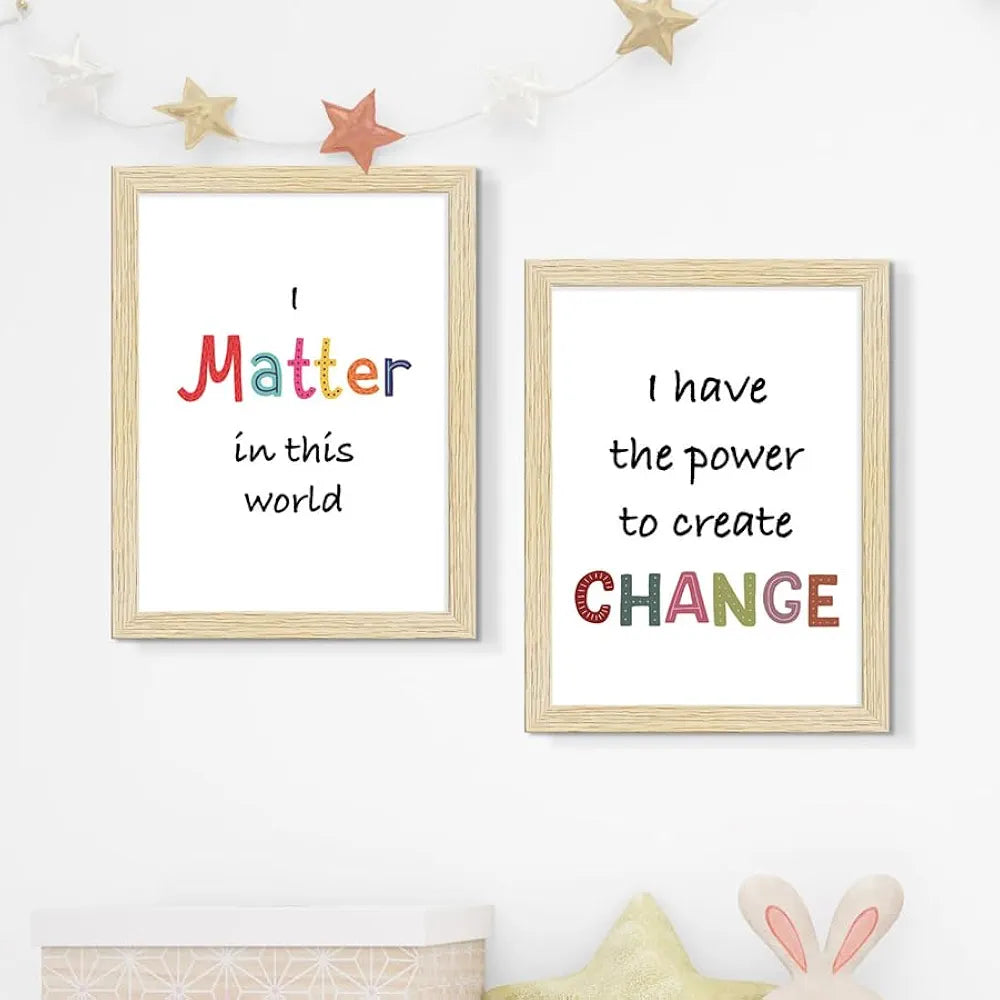 ArtX Paper Motivational-06 Quotes Wall Paintings for Kids Room Animal Frames Set of 6