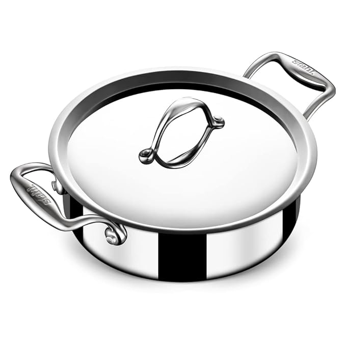 Stahl Triply Stainless Steel Cook & Serve Casserole With Lid | Artisan 4822 | 22 Cm | 3 Litres