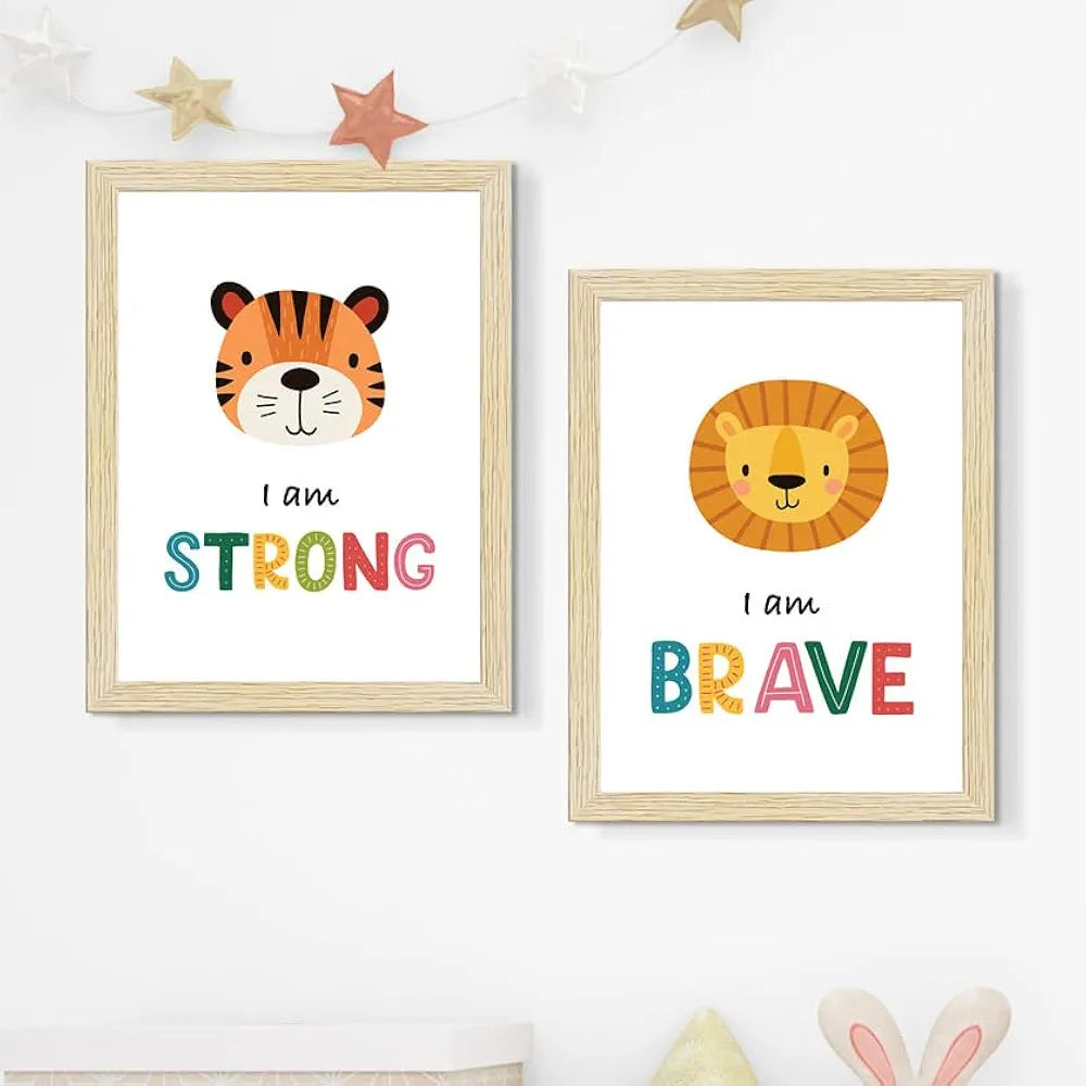 ArtX Paper Cartoon Animals Motivational-02 Quotes Wall Paintings Set of 6