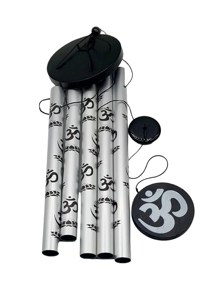 Tej Gifts Feng Shui Metal Wind Chime with Om Printed 5 Pipes Standard