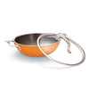 Arttdinox Vida Triply Stainless Steel Kadai | Non Stick Kadhai | Kadai With Lid for Cooking | Induction Kadai | 24cm | 2.7 Ltr