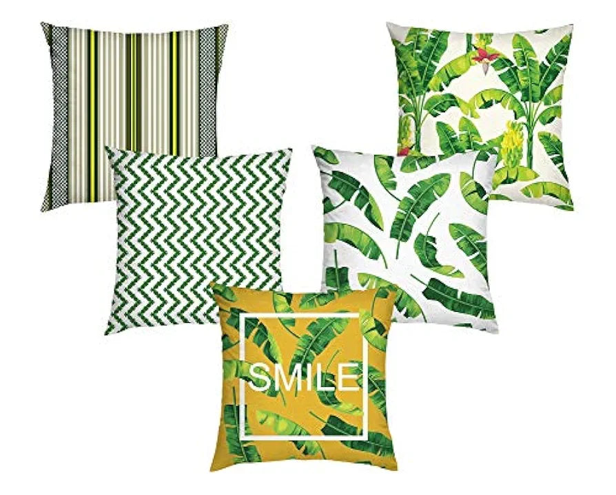 Aerohaven Set of 5 Designer Decorative Throw Pillow/Cushion Covers - CC124 Yellow Colour