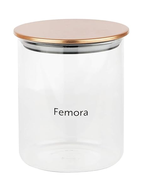 Femora Jar Set Borosilicate Glass Jar With Golden Metallic Lid, Jar Set for Kitchen | 350 Ml | 600 Ml | 900 Ml | Set of 3