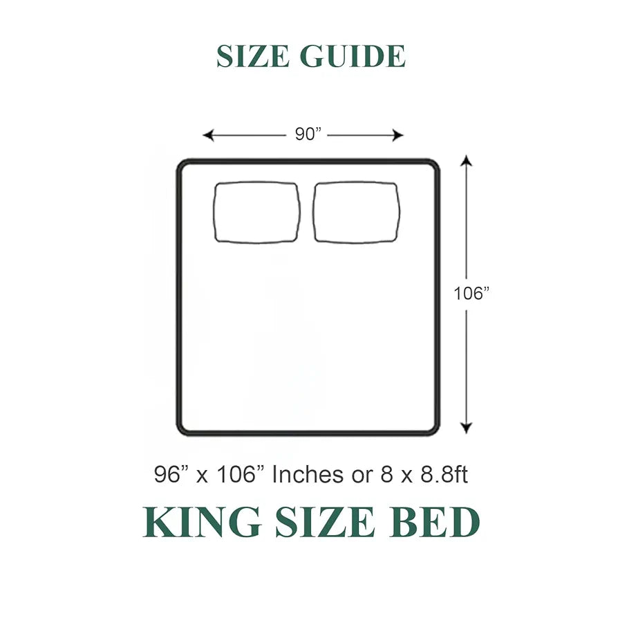 Cloth Fusion 190 TC Warm Winter Bedsheet for Double Bed King Size with 2 Pillow Covers Botanical Green