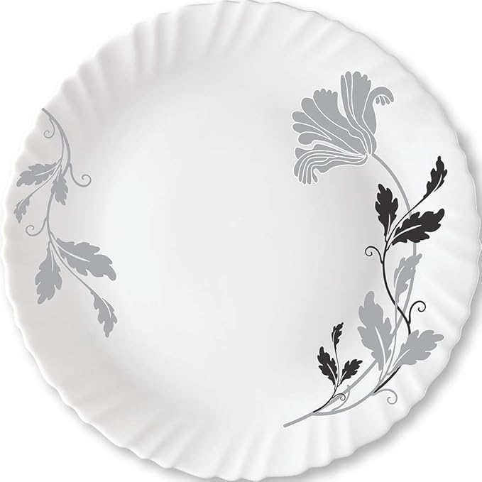 Larah by Borosil Opalware Full Plate | 11 Inch | White | Set of 6