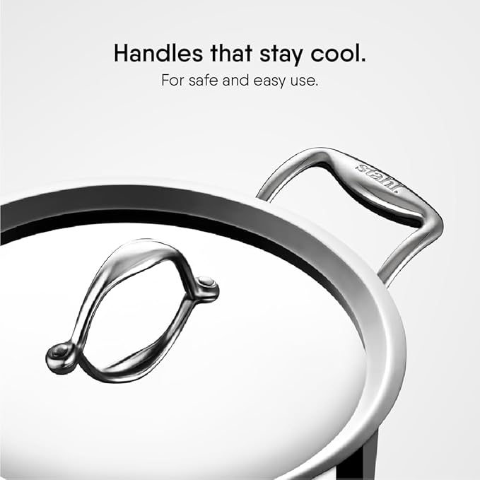 Stahl Triply Stainless Steel Casserole With Lid | Artisan 4122 | 22 Cm | 3.8 Liters