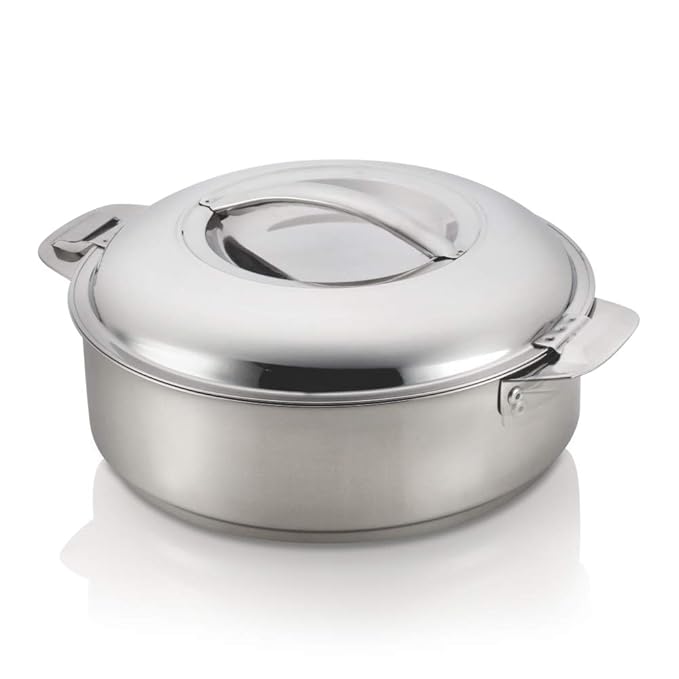Borosil Stainless Steel Solid Idly Server | 1.2 Litres | 1 Piece | Silver