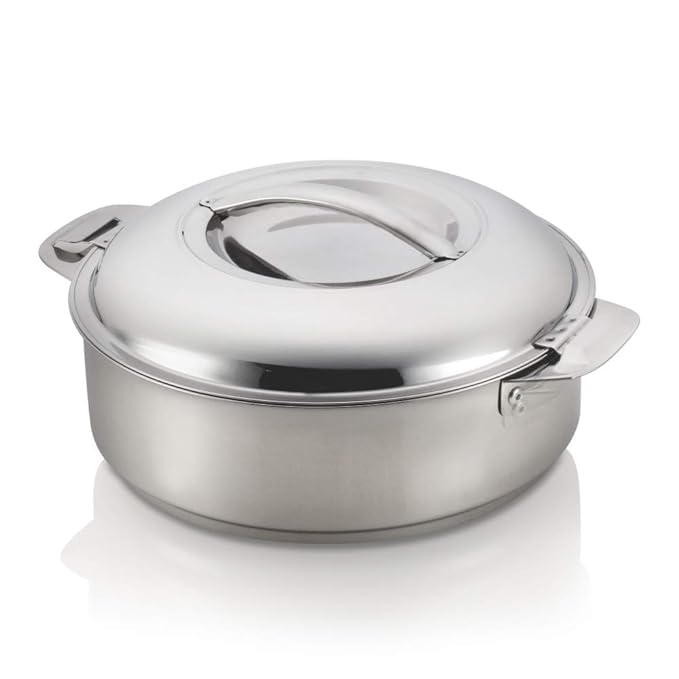 Borosil Stainless Steel Solid Idly Server | 5 Litres | Silver