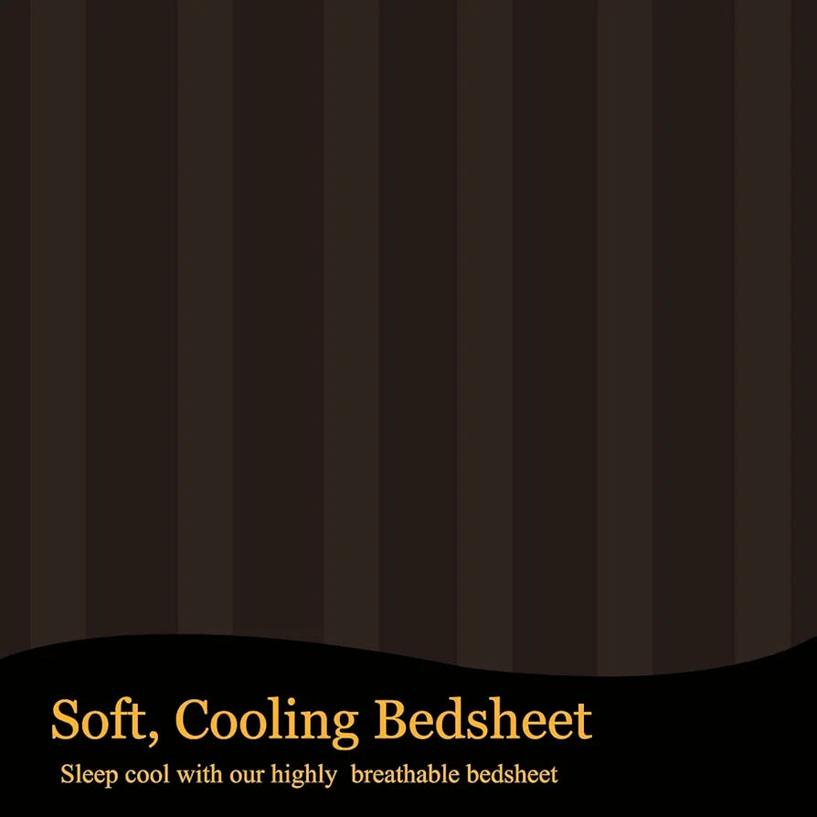 Fresh From Loom Breathable Queen Size Flat Solid Bedsheets Hotel & Home Double Bedsheet Set with 2 Pillow Covers 144 TC Coffee