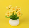 Crochet Flowers Artificial Sunflower Small Yellow Daisy with Pot