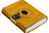 Craftshades – Metal Lock Single Stone Yellow Embossed Design 7.5 Inch Handcrafted Leather Journal | Diary 100 Page
