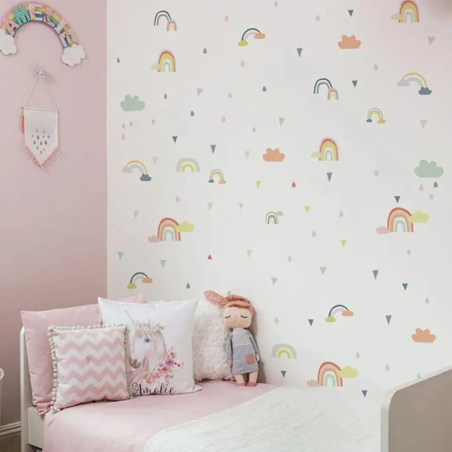 Jaamso Royals Cute Cloud and Rainbow Stickers Wall -self-adhesive Small Rainbow