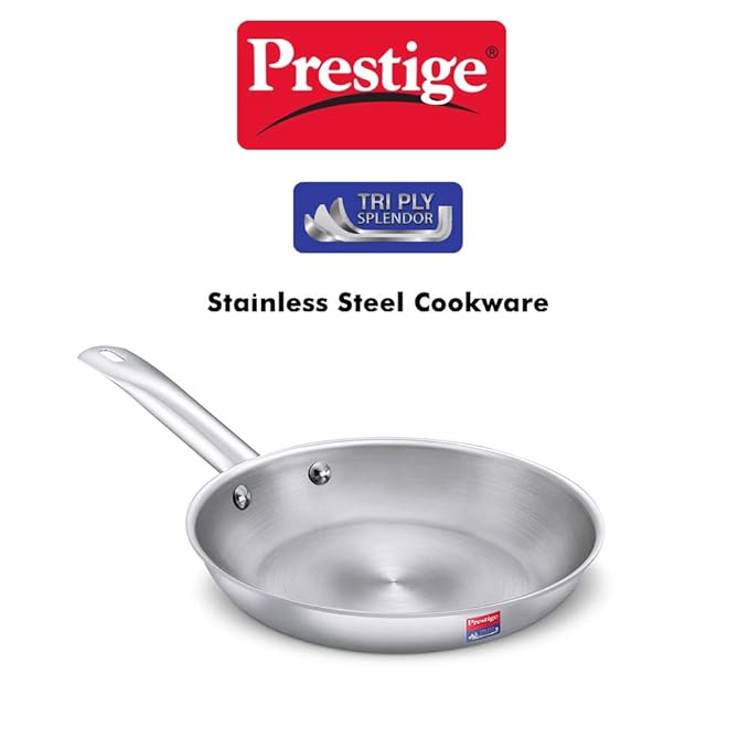 Prestige Tri-Ply Splendor 26 cm Stainless Steel Fry Pan Without Lid|Induction Compatible