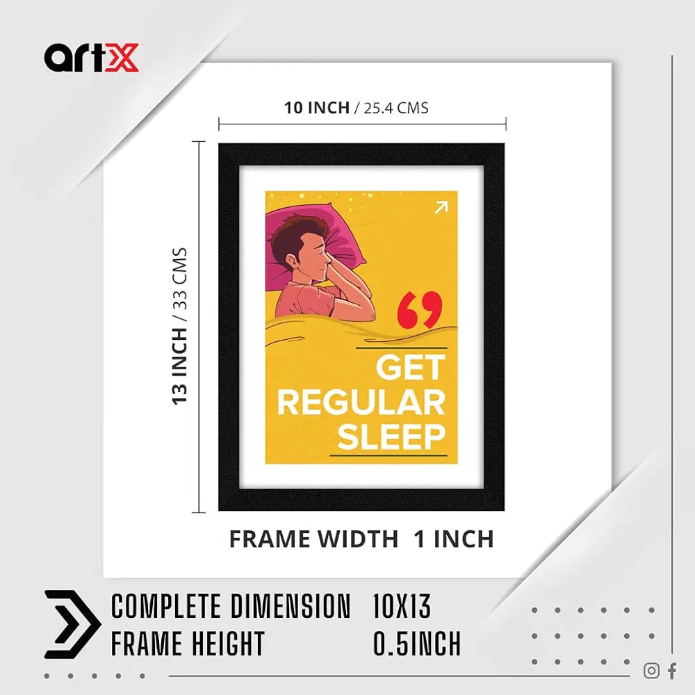 ArtX Paper Get Regular Sleep Health Quote Wall Frame