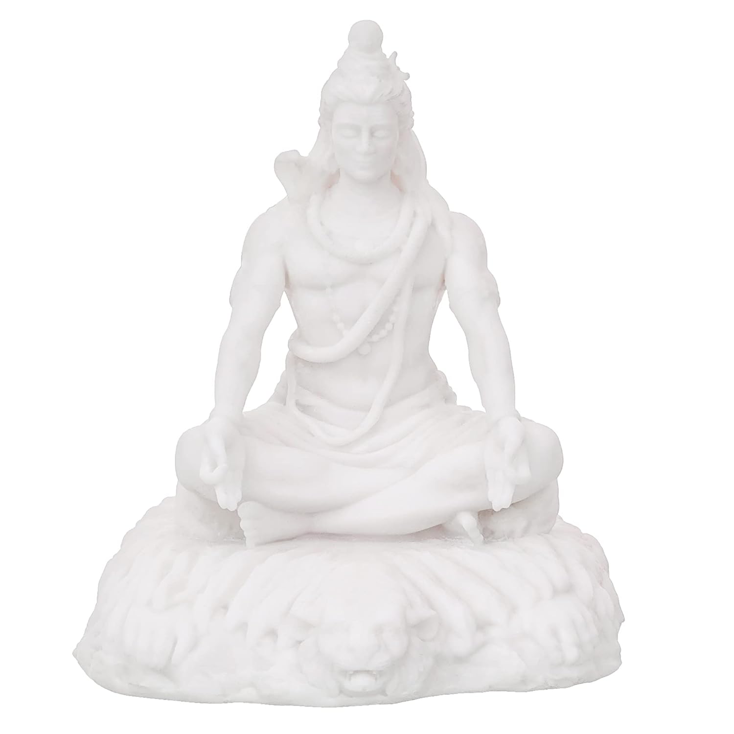Ecraftindia White Polyresin Lord Shiva Sitting Statue